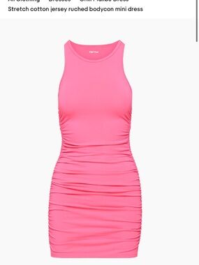 TNA Chill Malibu Dress Cosmo pink - ruched side tank mini dress size S cotton